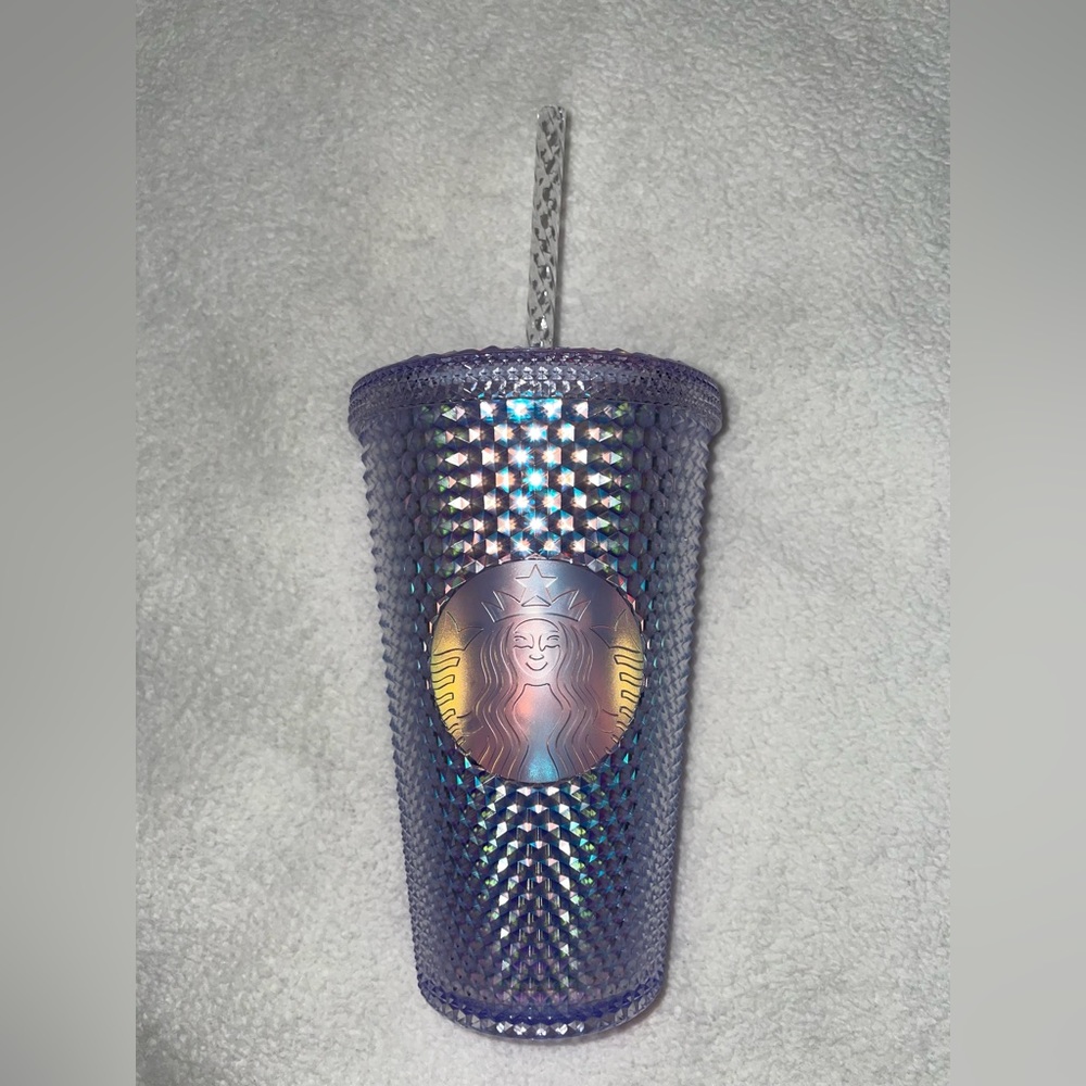 Starbucks Iridescent Purple Studded 16 fl oz. Cup with Matching Straw